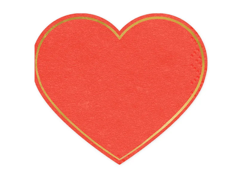 Papierservietten Herz, rot, 14.3x12.5 cm - Avaloon Party-Deko-Geschenke