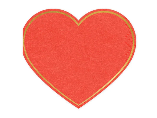 Papierservietten Herz, rot, 14.3x12.5 cm - Avaloon Party-Deko-Geschenke