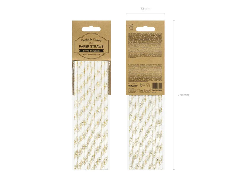 Papierstrohhalme, gold, 19,5 cm - Avaloon Party-Deko-Geschenke