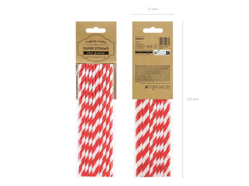Papierstrohhalme, rot, 19,5cm - Avaloon Party-Deko-Geschenke