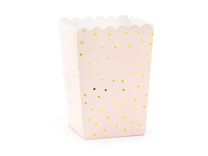 Popcorndosen Punkte, hellrosa - Avaloon Party-Deko-Geschenke