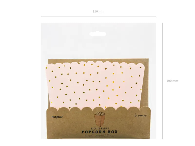 Popcorndosen Punkte, hellrosa - Avaloon Party-Deko-Geschenke