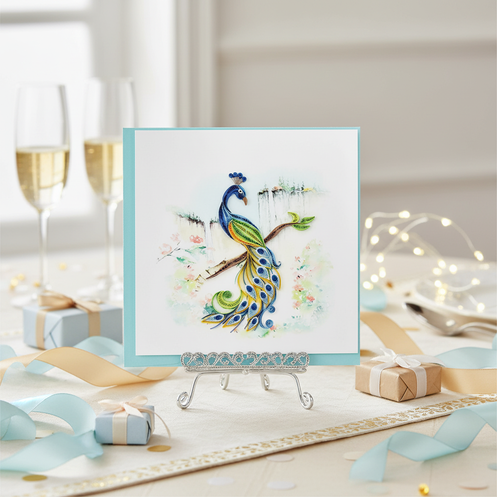 Peacock Posing Card - Creative Peacock Posing Card for your Projects