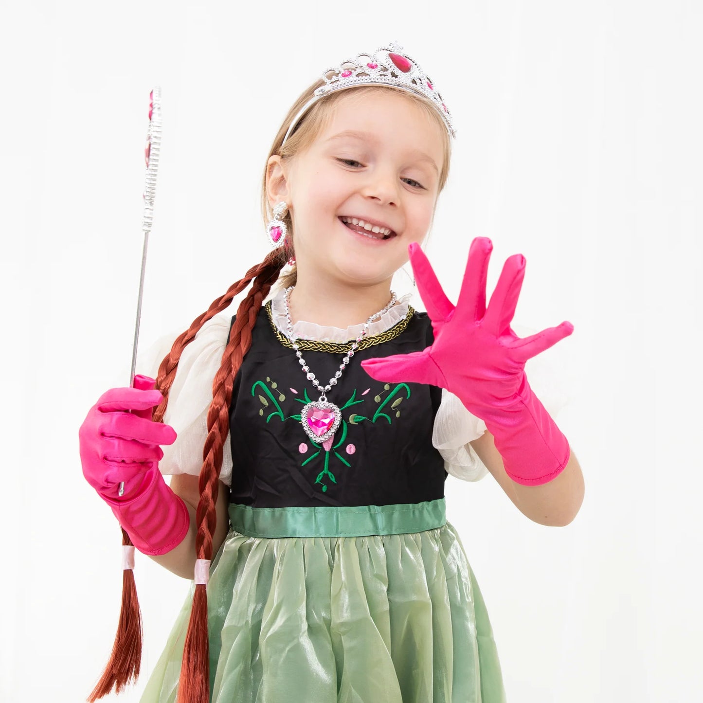 Kostüm-Zubehör Prinzessin Silber-Rosa 8-teilig