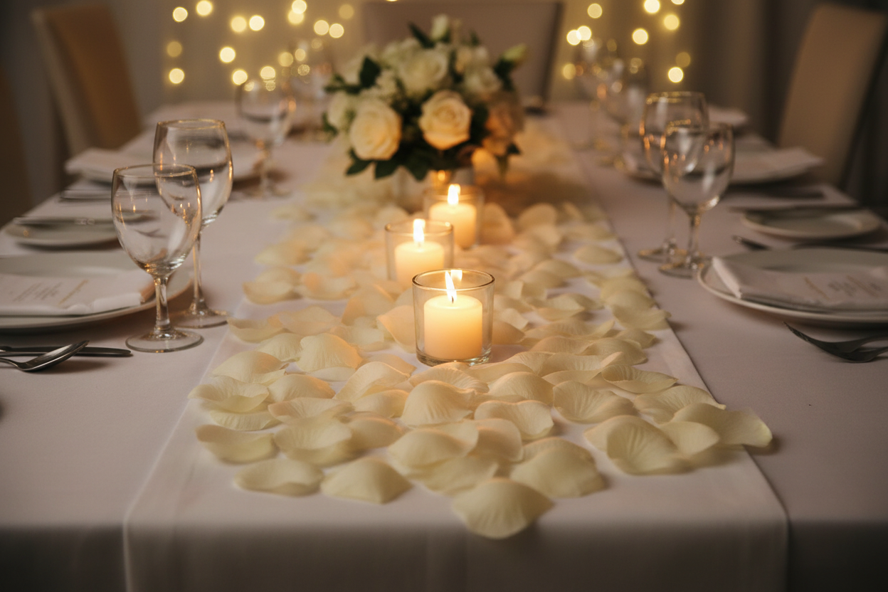 Rose petals in a bag, cream