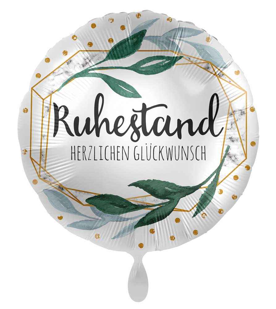 Ruhestand, Folienballon rund 34 cm - Avaloon Party-Deko-Geschenke