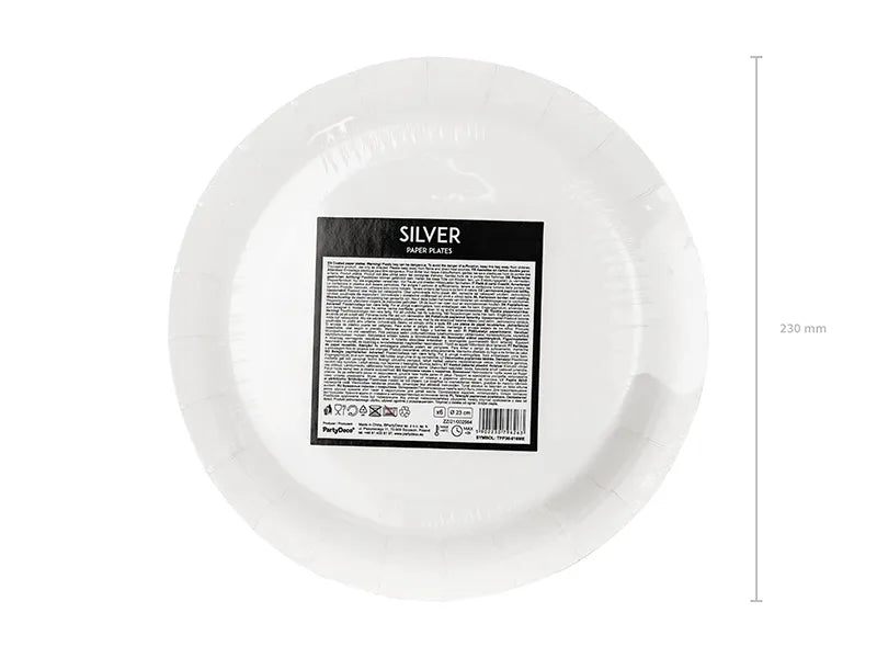 Runde Teller, silber, 23cm
