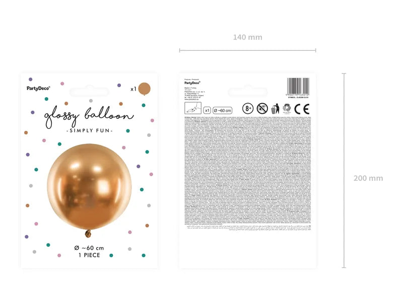 Runder Ballon Glossy 60cm, gold - Avaloon Party-Deko-Geschenke