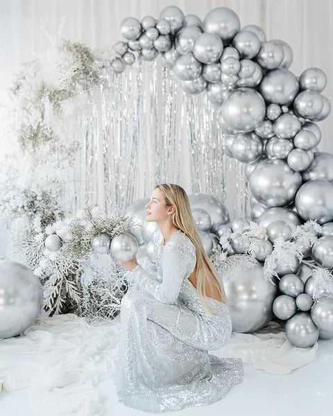 Runder Ballon Glossy 60cm, silber - Avaloon Party-Deko-Geschenke
