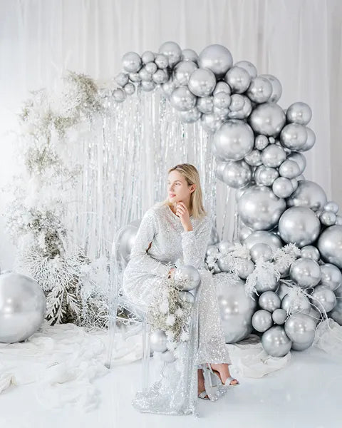 Runder Ballon Glossy 60cm, silber - Avaloon Party-Deko-Geschenke