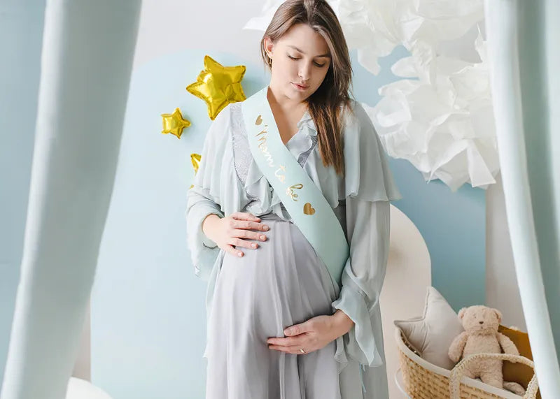 Schärpe Mom to be, light tiffany blue, 75 cm - Avaloon Party-Deko-Geschenke