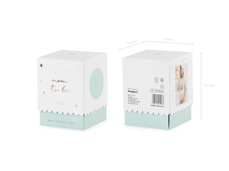Schärpe Mom to be, light tiffany blue, 75 cm - Avaloon Party-Deko-Geschenke