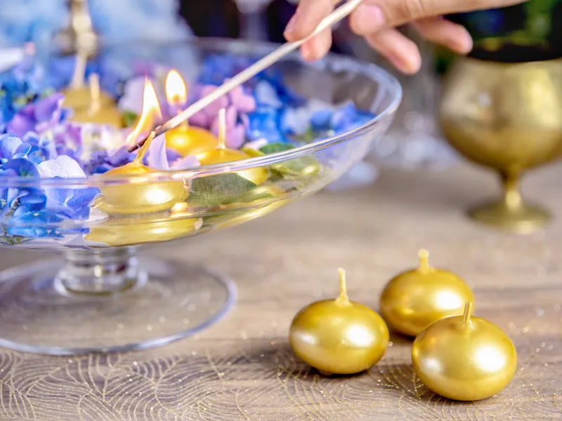 Schwimmkerze Metallisiert, gold, 4cm - Avaloon Party-Deko-Geschenke
