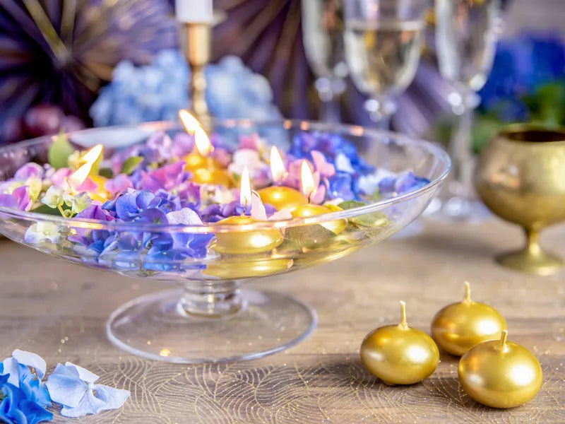 Schwimmkerze Metallisiert, gold, 4cm - Avaloon Party-Deko-Geschenke