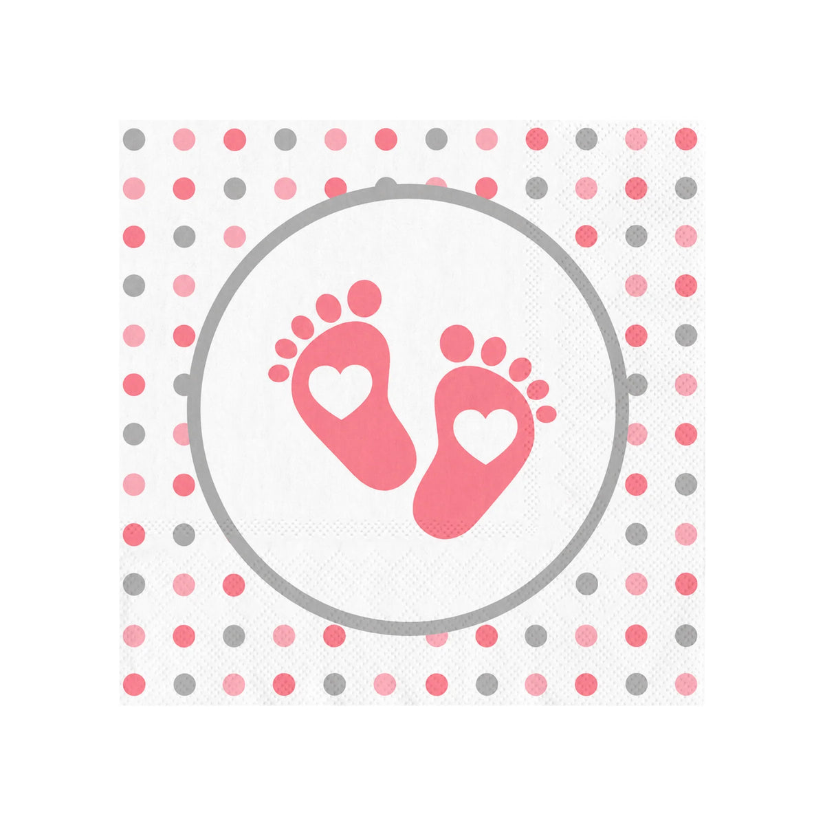 Servietten „Baby Shower – Rosa Füsschen“, 10 Stück