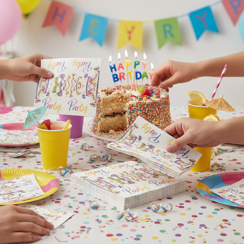 Napkins Colorful Party 33 cm × 33 cm