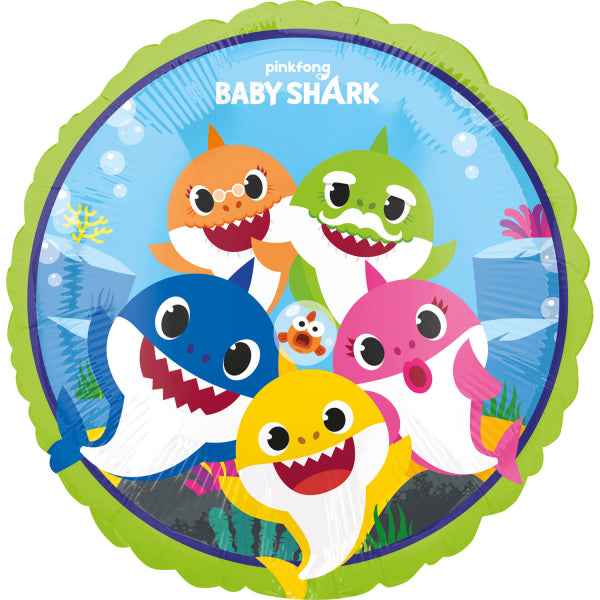 Folienballon, Baby Shark 43 cm - Avaloon Party-Deko-Geschenke