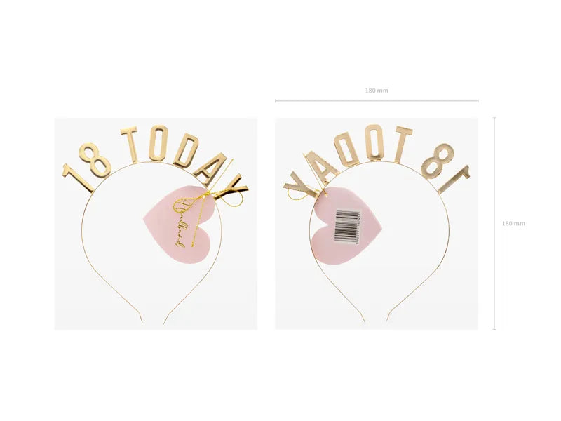 Stirnband 18 Today, gold - Avaloon Party-Deko-Geschenke