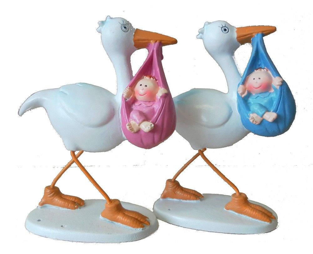 Storch mit Baby im Beutel boy/girl - Avaloon Party-Deko-Geschenke