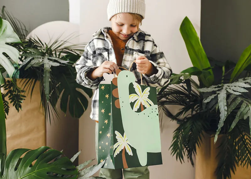 Geschenktüte Dinosaurier, 10x24x37 cm, Farbenmix - Avaloon Party-Deko-Geschenke