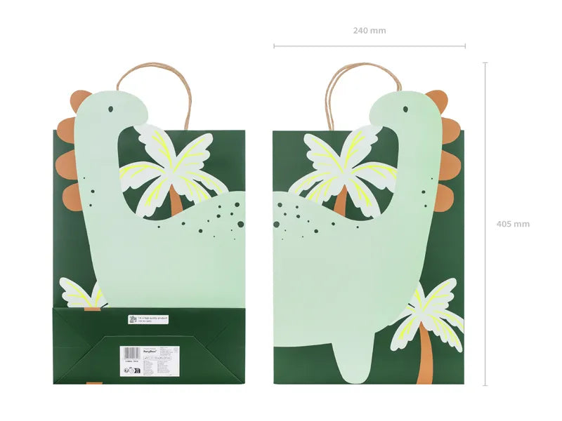 Geschenktüte Dinosaurier, 10x24x37 cm, Farbenmix - Avaloon Party-Deko-Geschenke