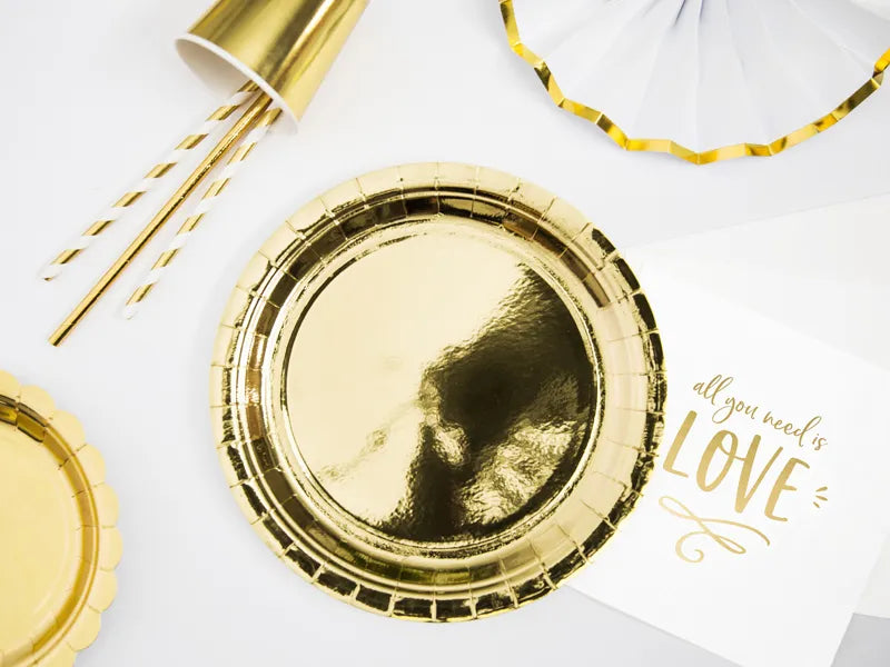 Teller, gold, 23cm - Avaloon Party-Deko-Geschenke