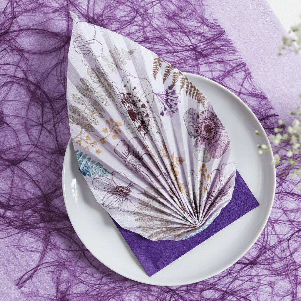 Tischläufer Swirly violet 5 m - Avaloon Party-Deko-Geschenke