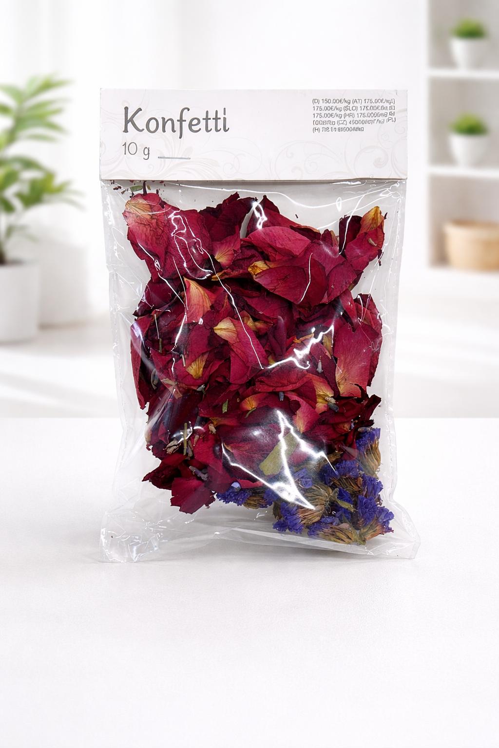 Konfetti echte rosen blätter