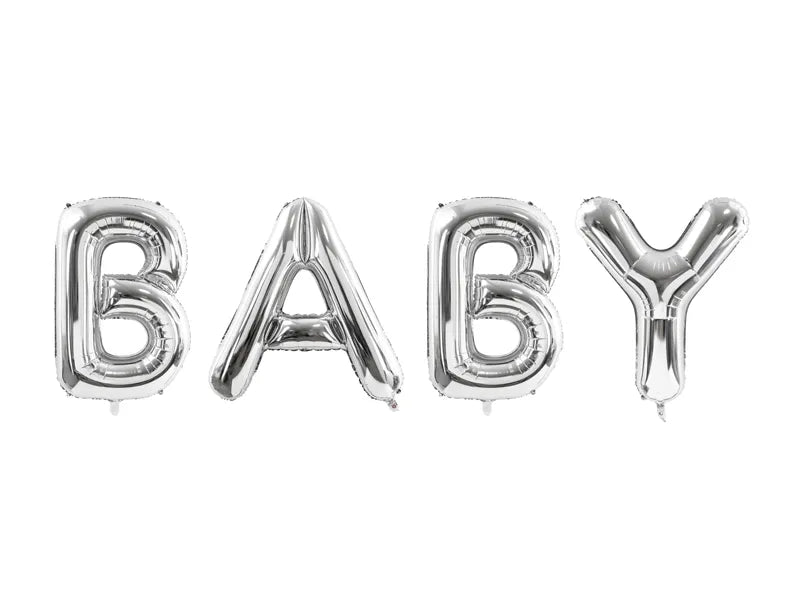 Folienballon Baby, 262x86 cm, Silber
