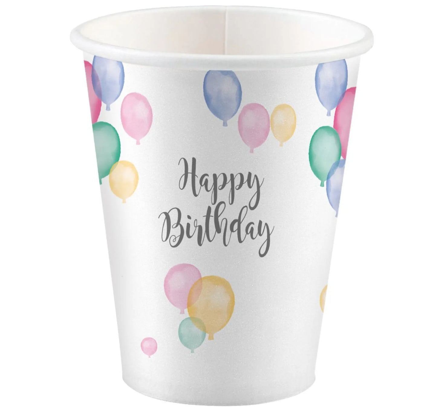 Becher Happy Birthday Pastel 250 ml 8Stk