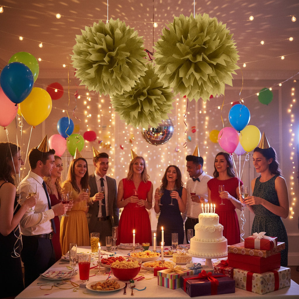 Fluffy-Dekobälle gold Papier 40,6cm 3 Stk