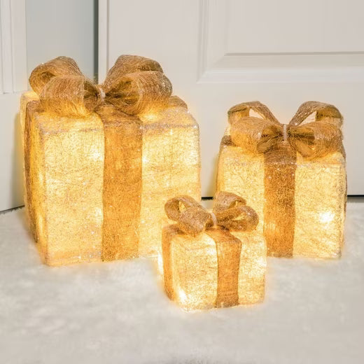 LED beleuchtete Geschenkbox weihnachten 3er Set