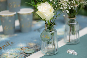 Vase klein Transparent und goldener Rand