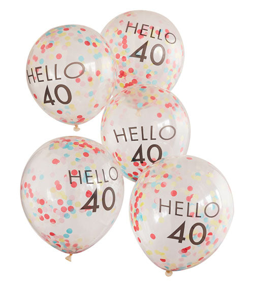 Konfetti Zahlen Ballon Hallo, Regenbogen