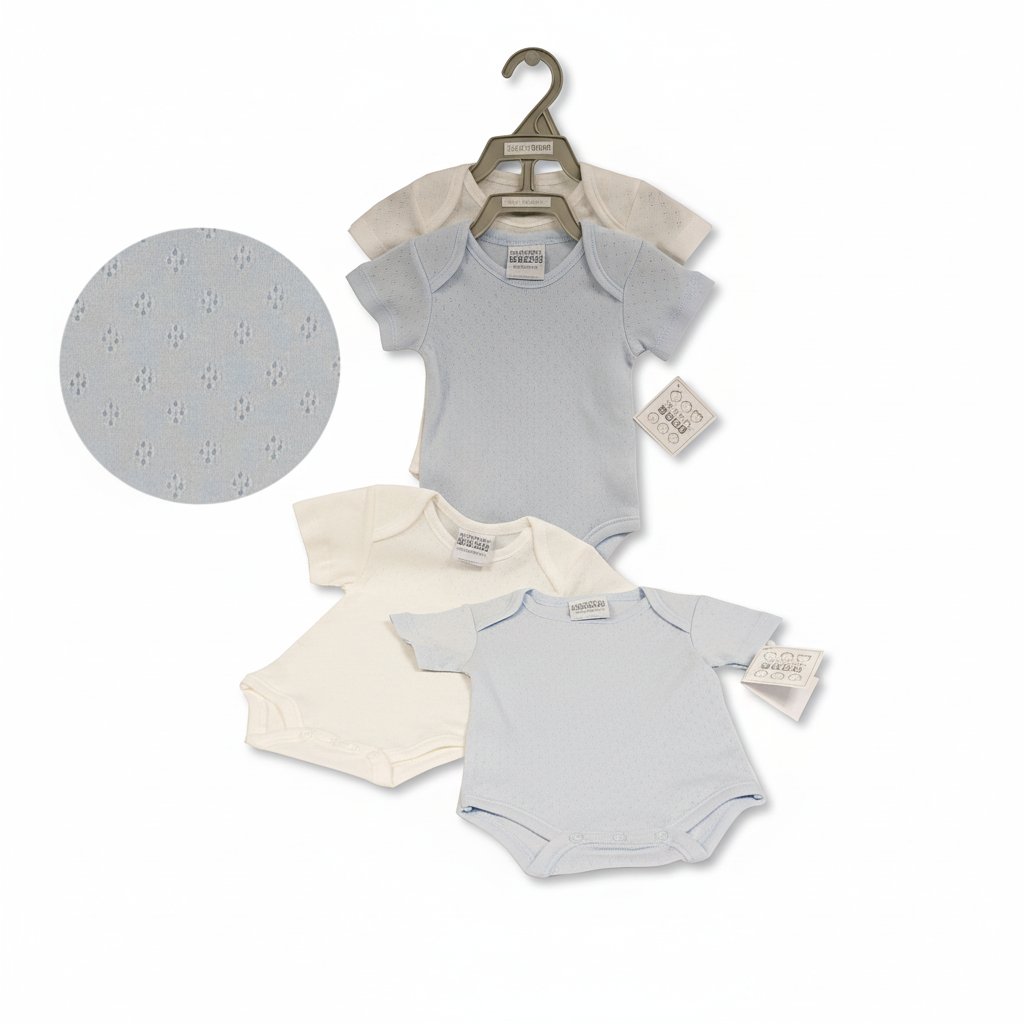 Baby Jungen Pointelle Kurzarm-Body Geschenkset