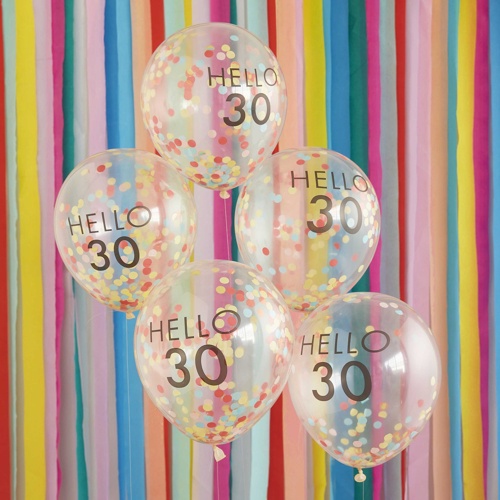 Konfetti Zahlen Ballon Hallo, Regenbogen - Avaloon Party-Deko-Geschenke