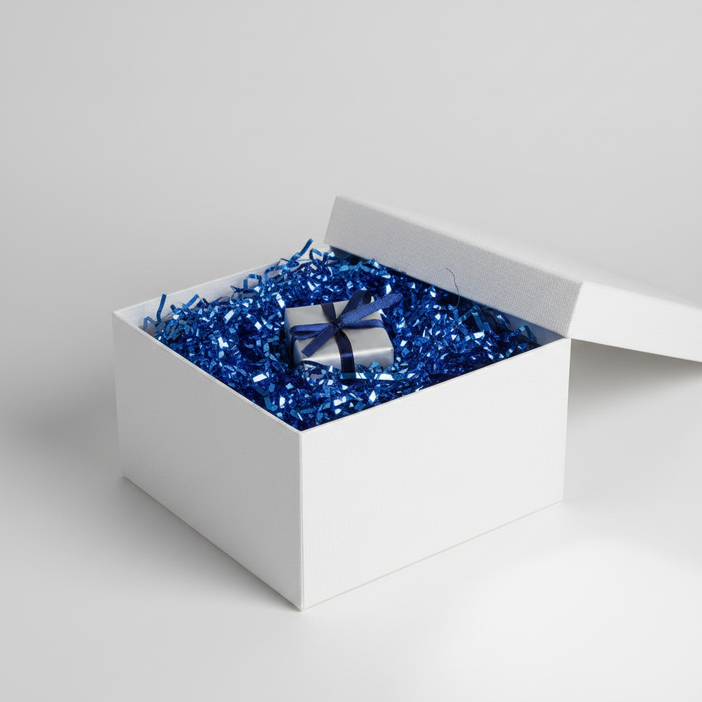 100 Grams Dark Blue Shredded Metallic Gift Basket Filler