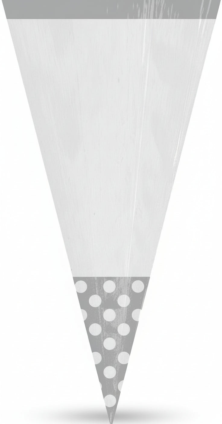 10 Partytüten Polka Dots kegelförmig silber