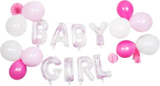 Deko-Set Ballon-Girlande Baby Girl Latex