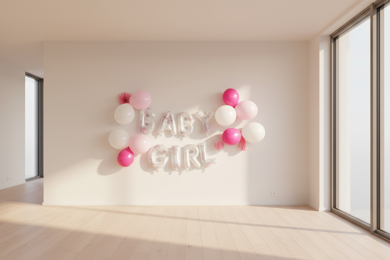 Deko-Set Ballon-Girlande Baby Girl Latex