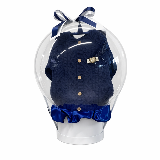 Geschenkballon mit Strick Body Dunkelblau - Avaloon Party-Deko-Geschenke