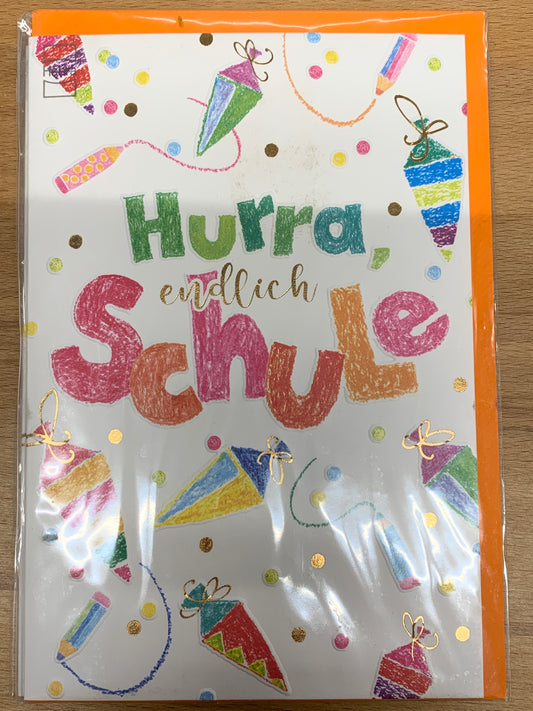 Karte Hurra Schule - Avaloon Party-Deko-Geschenke