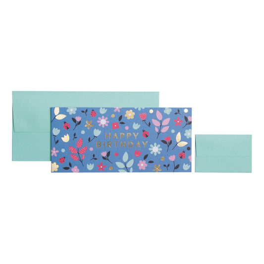 Geldgeschenkkarte „Benice“ 11x23cm blau - Avaloon Party-Deko-Geschenke