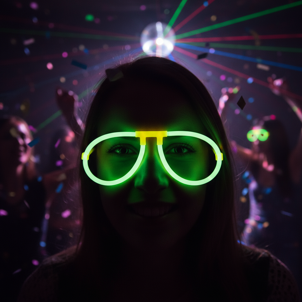 Knicklicht Brillen Set, 2 Stück, 15 x 6 cm, Leuchtbrille