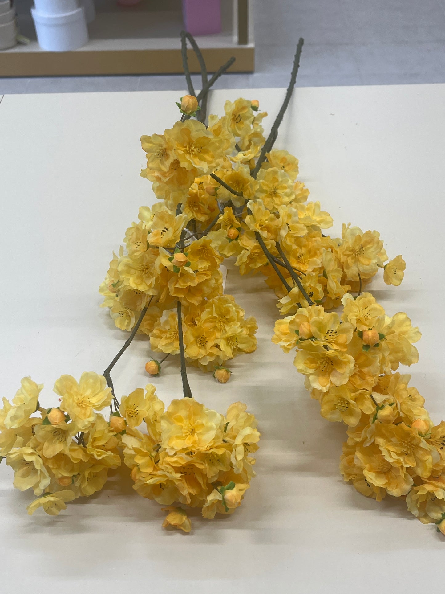 Artificial Cherry Blossom Branch yellow