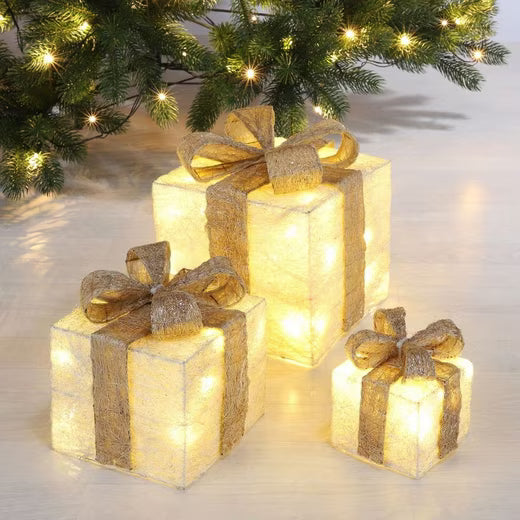 LED beleuchtete Geschenkbox weihnachten 3er Set