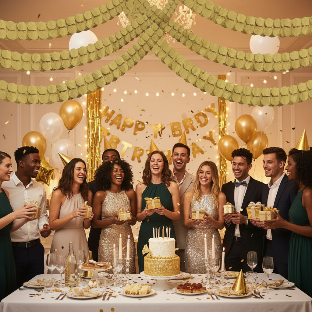 Girlande gold Papier 365 cm