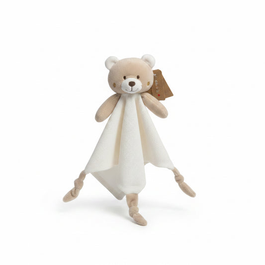 Baby Teddy Schmusetuch mit Knoten und Rassel