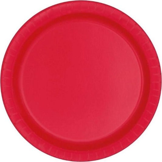 Teller apfelrot rund papier 8 Stk