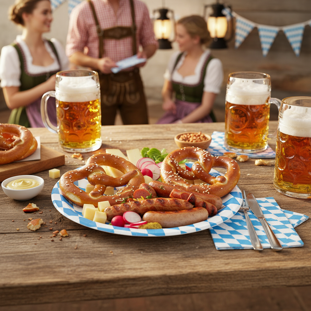 Teller Bayern hellblau rund Papier 8 Stk